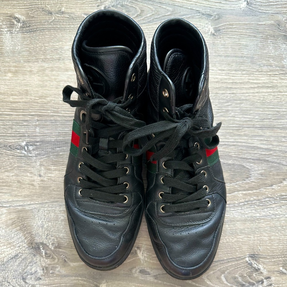 Gucci Guccissima High-Top Leather Sneakers